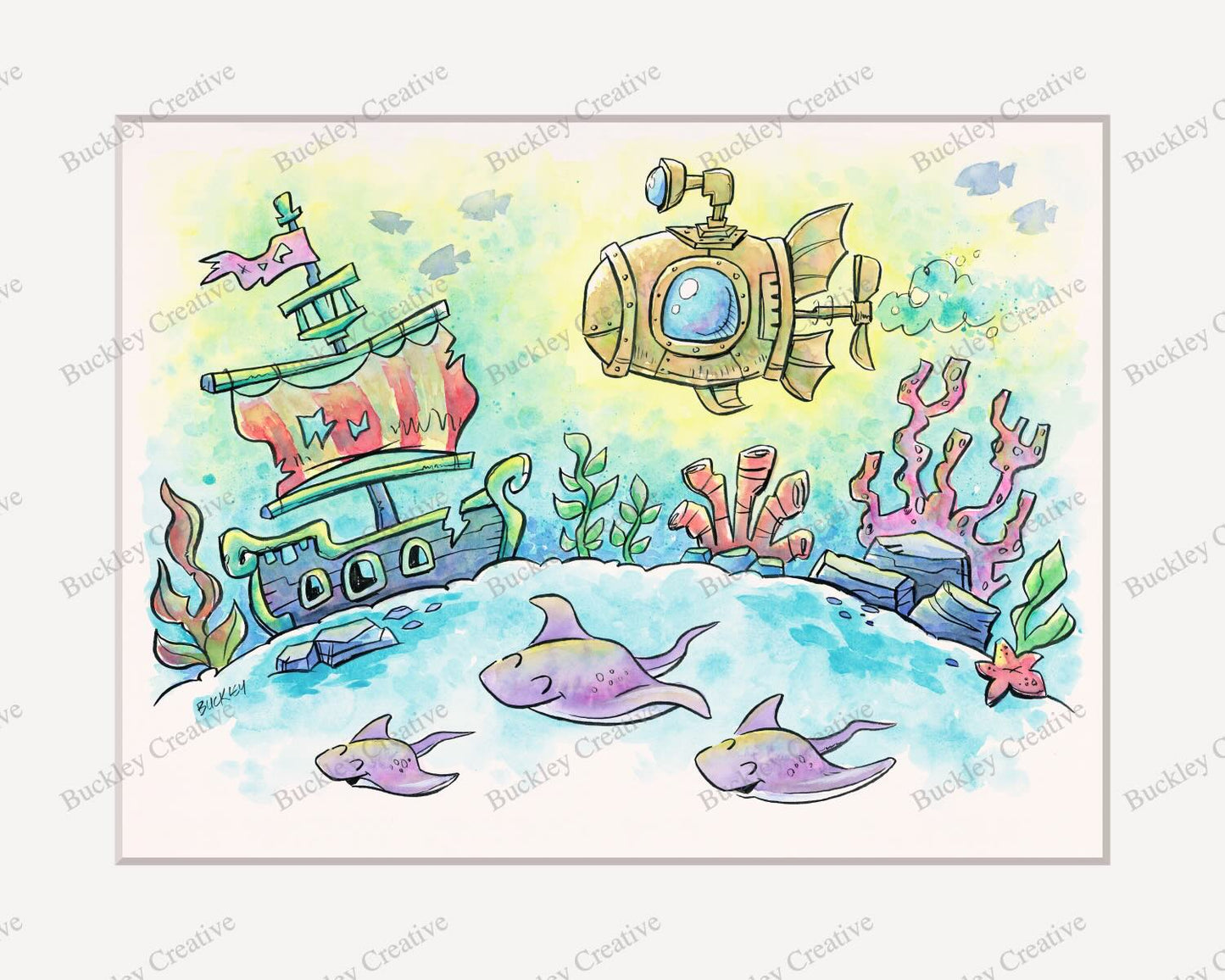 Submarine Voyage 16x20 print